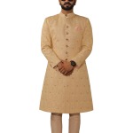 Lucknowi Embroidered Peach Color Achkan with Churidar | Elegant Ethnic Wear | Jaipurio
